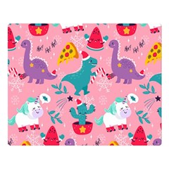 Colorful-funny-christmas-pattern Ho Ho Ho Two Sides Premium Plush Fleece Blanket (large) by Amaryn4rt