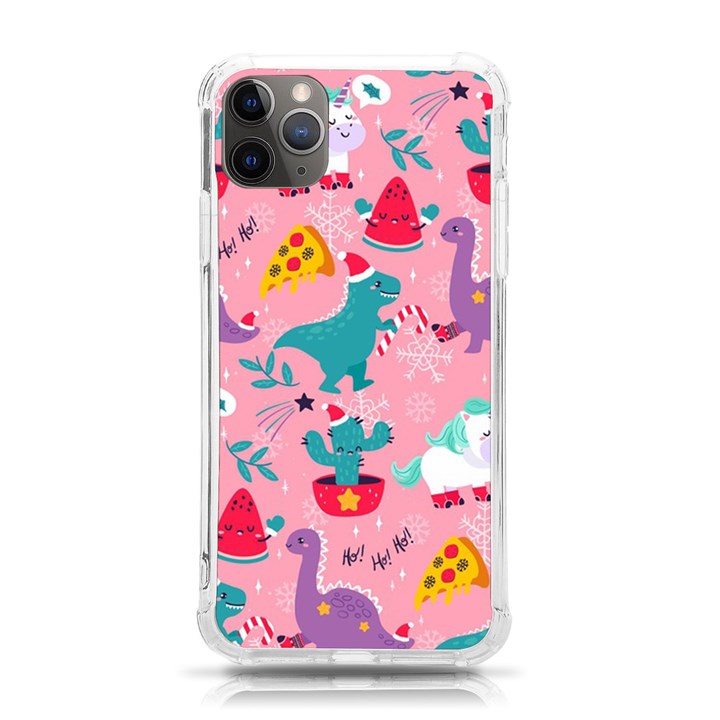 Colorful-funny-christmas-pattern Ho Ho Ho iPhone 11 Pro Max 6.5 Inch TPU UV Print Case