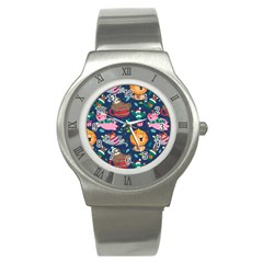 Funny-animal Christmas-pattern Stainless Steel Watch by Amaryn4rt