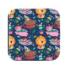 Funny-animal Christmas-pattern Square Metal Box (black) by Amaryn4rt