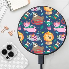 Funny-animal Christmas-pattern Wireless Fast Charger(black) by Amaryn4rt