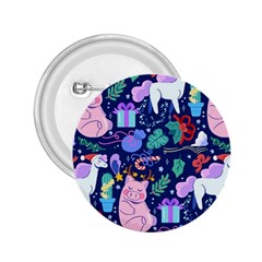 Colorful-funny-christmas-pattern Pig Animal 2 25  Buttons by Amaryn4rt