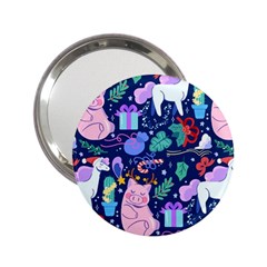 Colorful-funny-christmas-pattern Pig Animal 2 25  Handbag Mirrors by Amaryn4rt