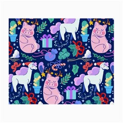 Colorful-funny-christmas-pattern Pig Animal Small Glasses Cloth by Amaryn4rt