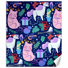 Colorful-funny-christmas-pattern Pig Animal Canvas 20  X 24  by Amaryn4rt