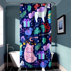 Colorful-funny-christmas-pattern Pig Animal Shower Curtain 36  X 72  (stall)  by Amaryn4rt