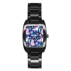 Colorful-funny-christmas-pattern Pig Animal Stainless Steel Barrel Watch by Amaryn4rt