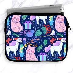 Colorful-funny-christmas-pattern Pig Animal Apple Ipad 2/3/4 Zipper Cases by Amaryn4rt