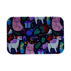 Colorful-funny-christmas-pattern Pig Animal Open Lid Metal Box (silver)  