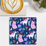 Colorful-funny-christmas-pattern Pig Animal UV Print Square Tile Coaster  Front