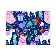 Colorful-funny-christmas-pattern Pig Animal Premium Plush Fleece Blanket (mini) by Amaryn4rt