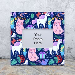 Colorful-funny-christmas-pattern Pig Animal White Box Photo Frame 4  X 6  by Amaryn4rt