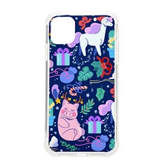 Colorful-funny-christmas-pattern Pig Animal Iphone 11 Tpu Uv Print Case by Amaryn4rt