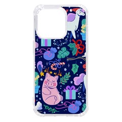 Colorful-funny-christmas-pattern Pig Animal Iphone 14 Pro Tpu Uv Print Case by Amaryn4rt