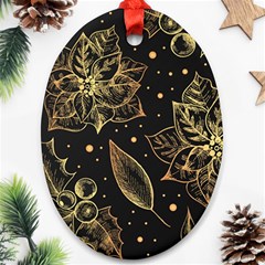 Christmas-pattern-with-vintage-flowers Ornament (oval) by Amaryn4rt