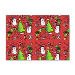 Santa Snowman Gift Holiday Christmas Cartoon Sticker A4 (10 Pack) by Amaryn4rt