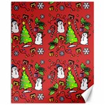 Santa Snowman Gift Holiday Christmas Cartoon Canvas 11  x 14  10.95 x13.48  Canvas - 1