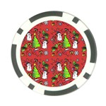 Santa Snowman Gift Holiday Christmas Cartoon Poker Chip Card Guard Front