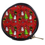 Santa Snowman Gift Holiday Christmas Cartoon Mini Makeup Bag Front