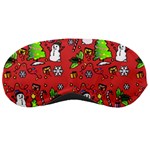 Santa Snowman Gift Holiday Christmas Cartoon Sleep Mask Front