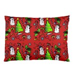 Santa Snowman Gift Holiday Christmas Cartoon Pillow Case (Two Sides) Front