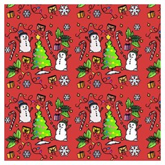 Santa Snowman Gift Holiday Christmas Cartoon Lightweight Scarf  by Amaryn4rt