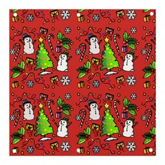 Santa Snowman Gift Holiday Christmas Cartoon Banner And Sign 3  X 3  by Amaryn4rt