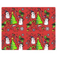 Santa Snowman Gift Holiday Christmas Cartoon Premium Plush Fleece Blanket (medium) by Amaryn4rt