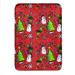 Santa Snowman Gift Holiday Christmas Cartoon Rectangular Glass Fridge Magnet (4 Pack) by Amaryn4rt