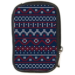 Christmas-concept-with-knitted-pattern Compact Camera Leather Case by Amaryn4rt