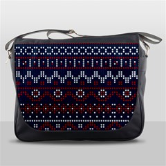 Christmas-concept-with-knitted-pattern Messenger Bag by Amaryn4rt