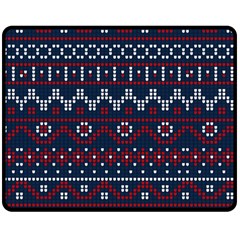 Christmas-concept-with-knitted-pattern Two Sides Fleece Blanket (medium) by Amaryn4rt