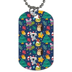 Colorful-funny-christmas-pattern  --- Dog Tag (one Side) by Amaryn4rt