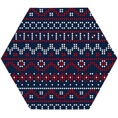 Christmas-concept-with-knitted-pattern Wooden Puzzle Hexagon