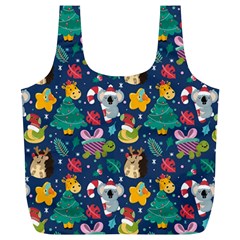 Colorful-funny-christmas-pattern  --- Full Print Recycle Bag (xl) by Amaryn4rt