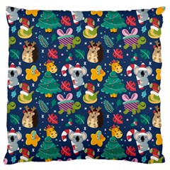 Colorful-funny-christmas-pattern  --- Standard Premium Plush Fleece Cushion Case (one Side) by Amaryn4rt