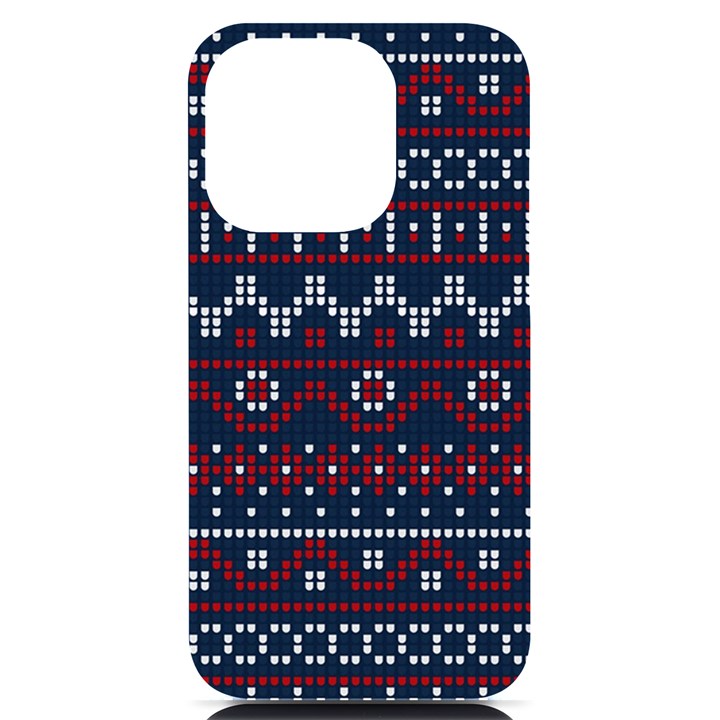 Christmas-concept-with-knitted-pattern iPhone 14 Pro Black UV Print Case