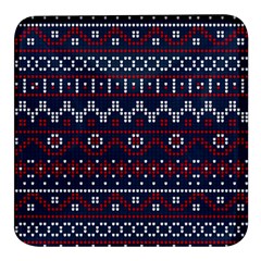 Christmas-concept-with-knitted-pattern Square Glass Fridge Magnet (4 Pack) by Amaryn4rt