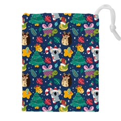 Colorful-funny-christmas-pattern  --- Drawstring Pouch (4xl) by Amaryn4rt