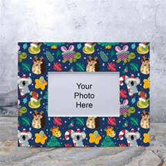 Colorful-funny-christmas-pattern  --- White Tabletop Photo Frame 4 x6 