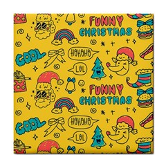 Colorful-funny-christmas-pattern Cool Ho Ho Ho Lol Tile Coaster by Amaryn4rt