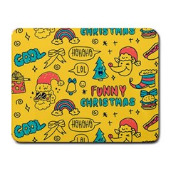 Colorful-funny-christmas-pattern Cool Ho Ho Ho Lol Small Mousepad by Amaryn4rt