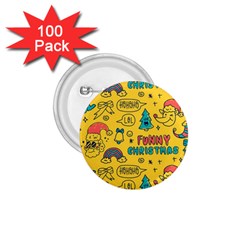 Colorful-funny-christmas-pattern Cool Ho Ho Ho Lol 1 75  Buttons (100 Pack)  by Amaryn4rt