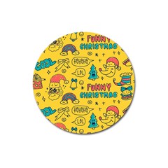 Colorful-funny-christmas-pattern Cool Ho Ho Ho Lol Magnet 3  (round) by Amaryn4rt