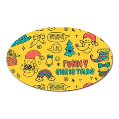 Colorful-funny-christmas-pattern Cool Ho Ho Ho Lol Oval Magnet by Amaryn4rt