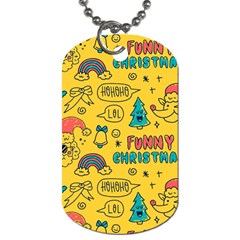 Colorful-funny-christmas-pattern Cool Ho Ho Ho Lol Dog Tag (one Side) by Amaryn4rt