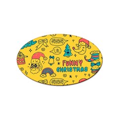 Colorful-funny-christmas-pattern Cool Ho Ho Ho Lol Sticker Oval (10 Pack) by Amaryn4rt