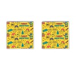 Colorful-funny-christmas-pattern Cool Ho Ho Ho Lol Cufflinks (Square) Front(Pair)