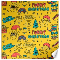 Colorful-funny-christmas-pattern Cool Ho Ho Ho Lol Canvas 16  X 16  by Amaryn4rt