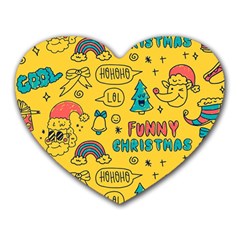 Colorful-funny-christmas-pattern Cool Ho Ho Ho Lol Heart Mousepad by Amaryn4rt